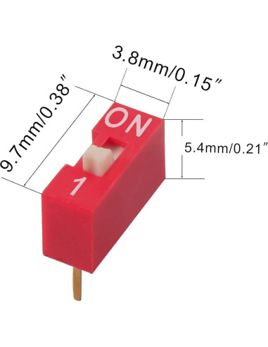 20 Interruptores DIP Deslizantes Juasky 1 Pin 2.54mm On Off