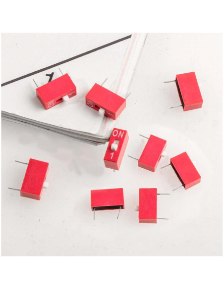20 Interruptores DIP Deslizantes Juasky 1 Pin 2.54mm On Off