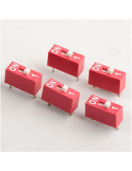 20 Interruptores DIP Deslizantes Juasky 1 Pin 2.54mm On Off