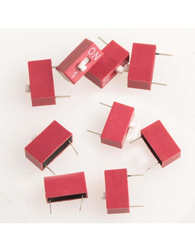 20 Interruptores DIP Deslizantes Juasky 1 Pin 2.54mm On Off
