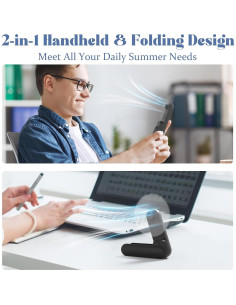 Ventilador Portátil de Mano Lerat A25 Recargable USB Negro 2