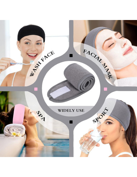 Cintas para la cabeza Whaline 3 piezas toalla suave ajustable