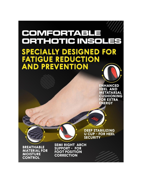 2 Paquetes de Plantillas Ortopédicas CRUVHEAL para Trabajo - Soporte Arco Medio Antifatiga - Tamaño S