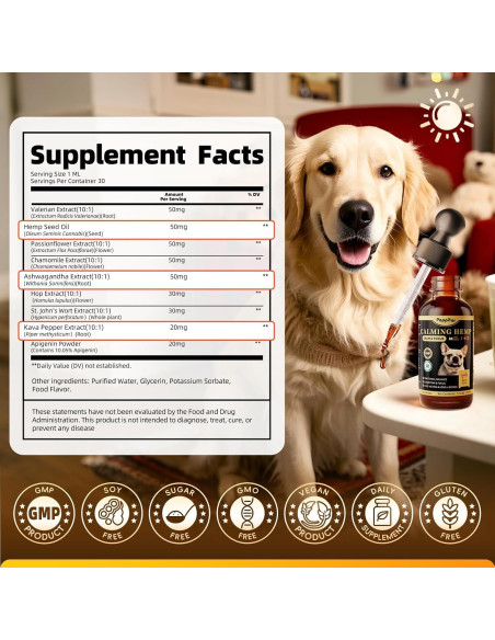 Gotas Calmantes para Perros POPPAW 30ml Sabor Tocino