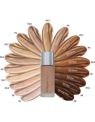 Base Tratante Vegana Fitglow Beauty F1 - 30ml, Cobertura Media a Completa