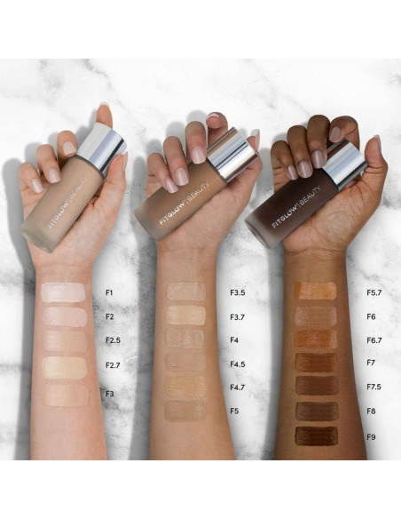 Base Tratante Vegana Fitglow Beauty F1 - 30ml, Cobertura Media a Completa