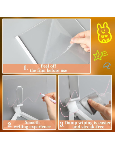 Tablero de Notas LED MOUNTCLIM 20.32x20.32 cm con 12 Marcadores