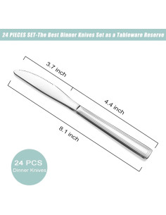 Juego de Cuchillos de Cena Gymdin 24 Piezas Acero Inoxidable 2
