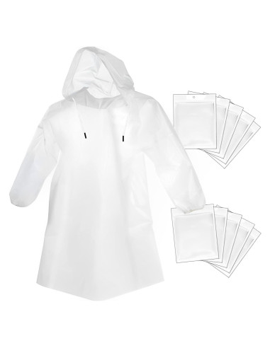 Ponchos de Lluvia Desechables Cosowe 10 Pack Adultos Unisex