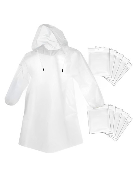 Ponchos de Lluvia Desechables Cosowe 10 Pack Adultos Unisex