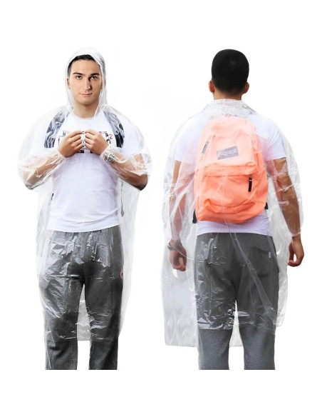 Ponchos de Lluvia Desechables Cosowe 10 Pack Adultos Unisex