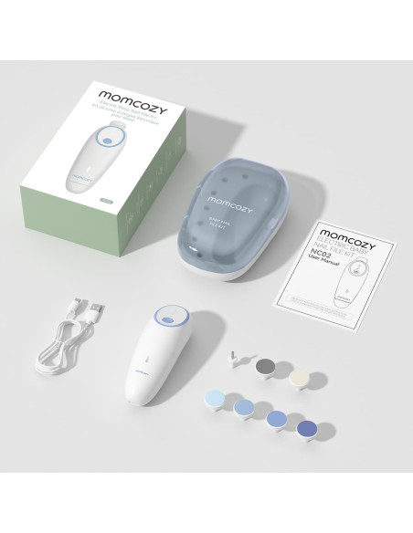 Lima de Uñas Eléctrica Momcozy para Bebés - Recargable, Azul