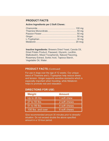 Masticables Calmantes para Perros Chew + Heal - 30 Unidades