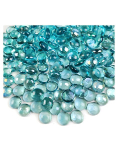 Gemas de Vidrio Azul Acuático HappyFiller 425 g para Decoración