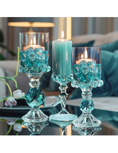 Gemas de Vidrio Azul Acuático HappyFiller 425 g para Decoración 2