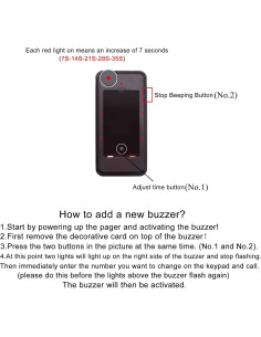 Reemplazo Pager Negro para Sistema de Restaurantes NOONEAST 2