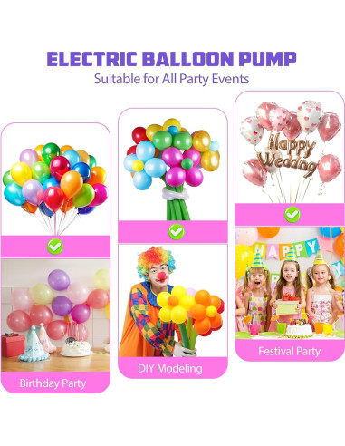 Bomba de aire eléctrica Biapian 3 en 1 para globos y inflables