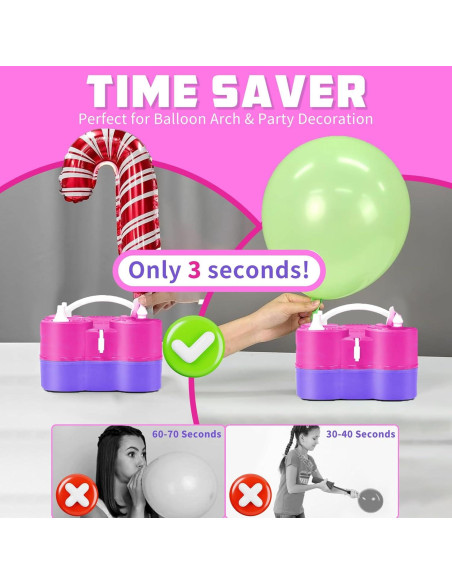 Bomba de aire eléctrica Biapian 3 en 1 para globos y inflables