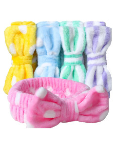 Diademas de Maquillaje Teenitor 5 Piezas Microfibra Colorida