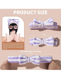 Diademas de Maquillaje Teenitor 5 Piezas Microfibra Colorida 2