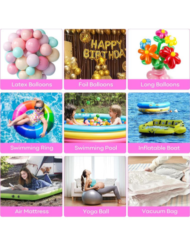 Bomba de aire eléctrica Biapian 3 en 1 para globos y inflables