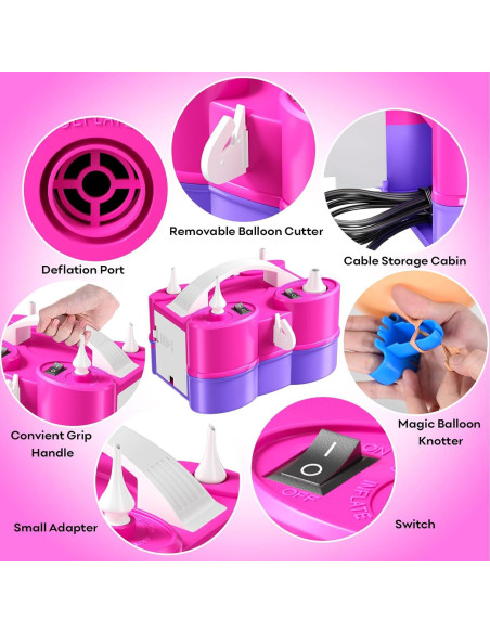 Bomba de aire eléctrica Biapian 3 en 1 para globos y inflables