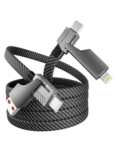 Cable de Carga Rápida 4 en 1 IDISON 1.22m USB-C Lightning