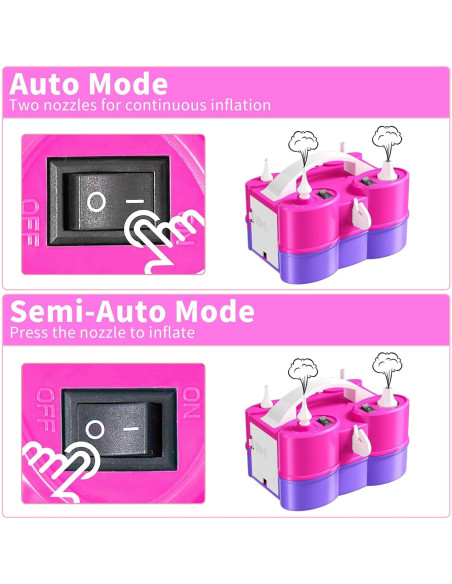 Bomba de aire eléctrica Biapian 3 en 1 para globos y inflables