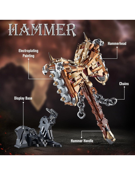 Juego de Bloques de Construcción Martillo Thor Finger Rock 1388 PCS