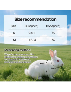 Arnés Ajustable para Conejo SQUSIMEI con Tira Reflectante - S 2