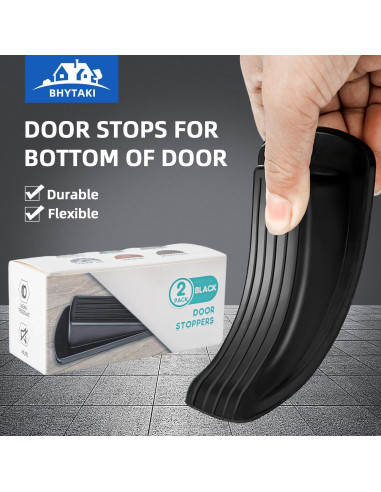 Calzos de Goma BHYTAKI para Puertas - 2 Unidades, Negro