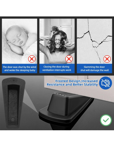 Calzos de Goma BHYTAKI para Puertas - 2 Unidades, Negro