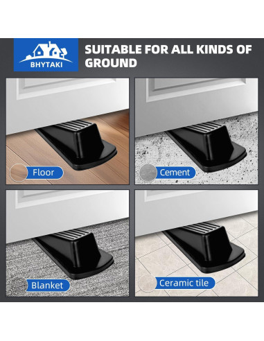 Calzos de Goma BHYTAKI para Puertas - 2 Unidades, Negro