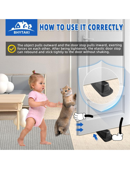 Calzos de Goma BHYTAKI para Puertas - 2 Unidades, Negro