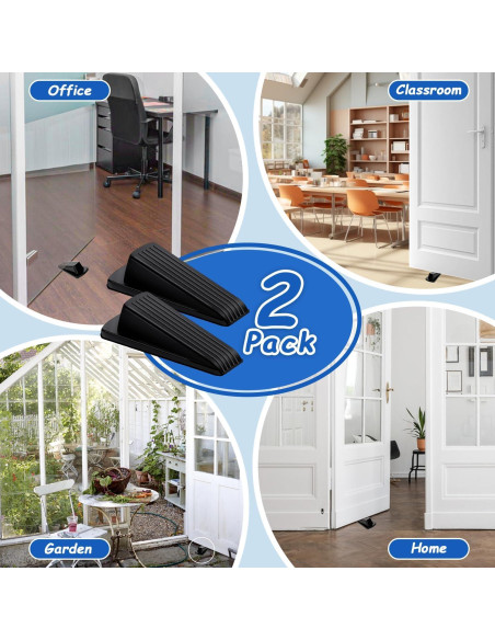 Calzos de Goma BHYTAKI para Puertas - 2 Unidades, Negro