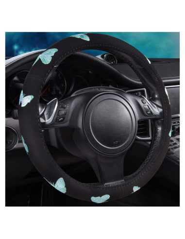Cubierta de Volante CAR PASS 15" Antideslizante Mariposa Mint