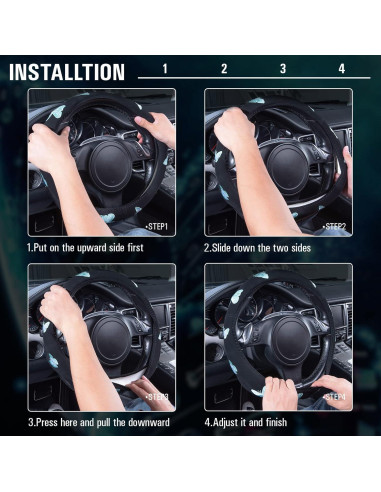 Cubierta de Volante CAR PASS 15" Antideslizante Mariposa Mint