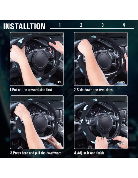 Cubierta de Volante CAR PASS 15" Antideslizante Mariposa Mint