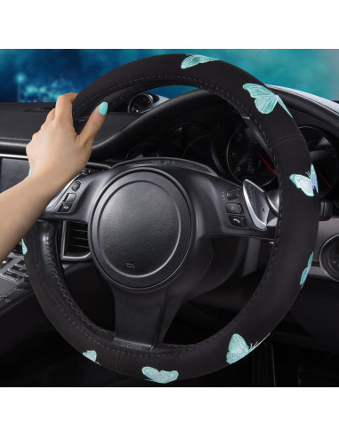 Cubierta de Volante CAR PASS 15" Antideslizante Mariposa Mint