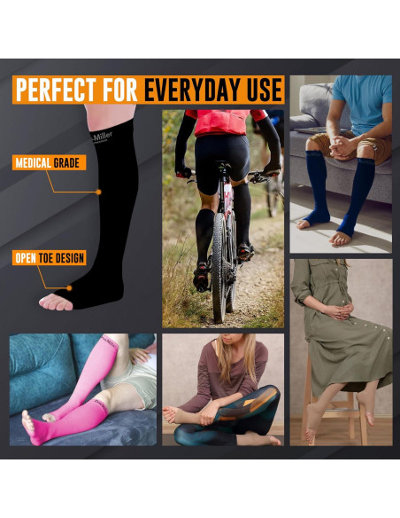 Calcetines de Compresión Abiertos Doc Miller 15-20 mmHg Unisex