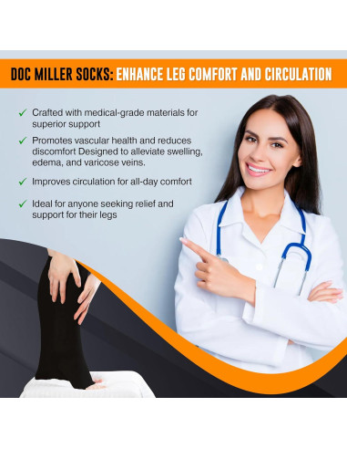 Calcetines de Compresión Abiertos Doc Miller 15-20 mmHg Unisex