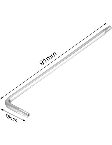 Llave Torx a Prueba de Manipulación uxcell T10 Acero Niquelado