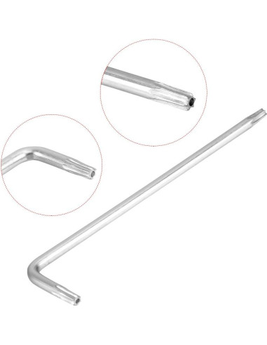 Llave Torx a Prueba de Manipulación uxcell T10 Acero Niquelado