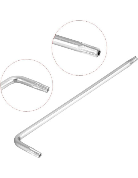 Llave Torx a Prueba de Manipulación uxcell T10 Acero Niquelado