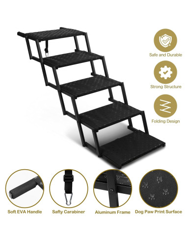 Escalera Plegable para Perros Heeyoo - Soporta 90 Kg, Antideslizante
