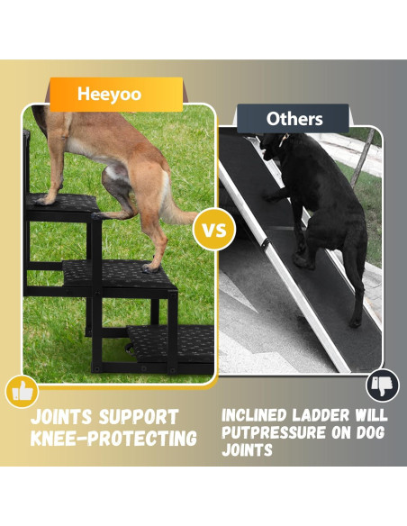 Escalera Plegable para Perros Heeyoo - Soporta 90 Kg, Antideslizante
