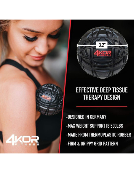 Bola de Masaje 4KOR Fireball 8.13 cm para Terapia Muscular