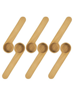 Cucharón Medidor de Madera KVMORZE 2 en 1 para Café y Té