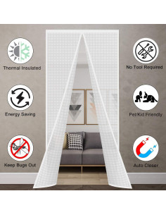 Cortina Aislante Magnética SANJIANKER 86.36x203.2 cm Blanca 2