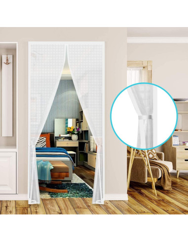 Cortina Aislante Magnética SANJIANKER 86.36x203.2 cm Blanca